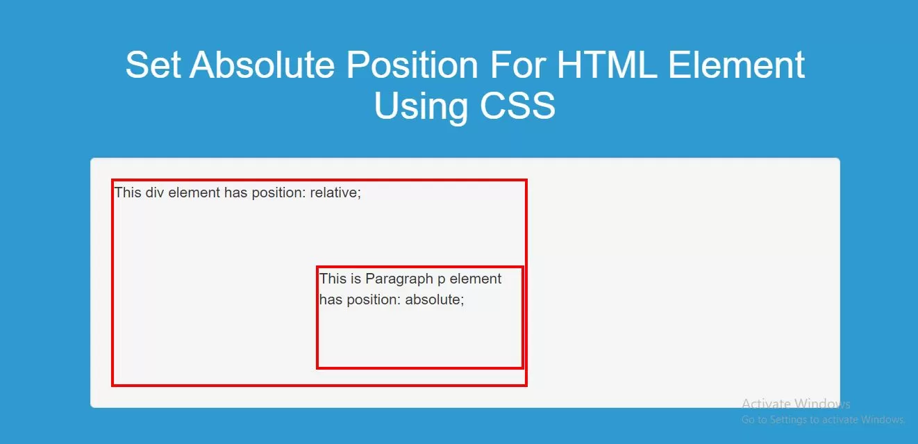 How To Set Absolute Position For HTML Element Using CSS