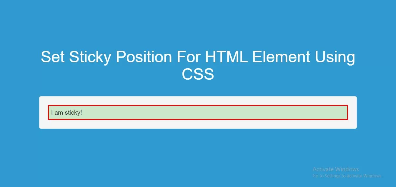 How To Set Sticky Position For HTML Element Using CSS
