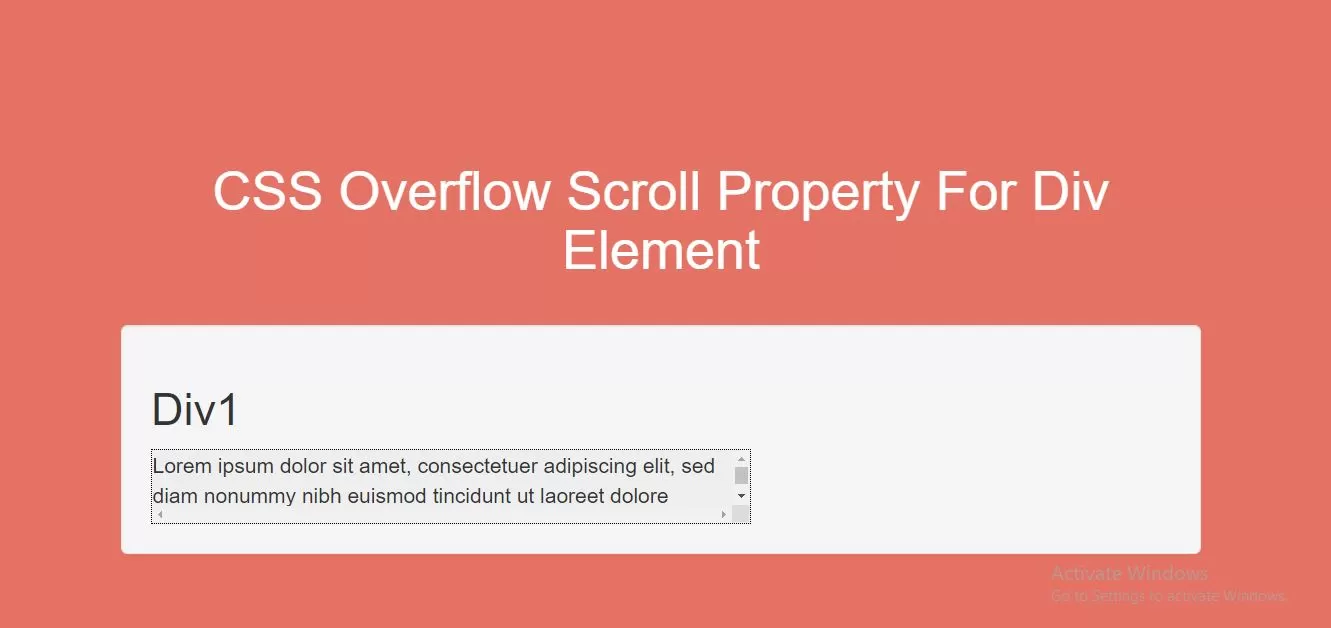 How To Use CSS Overflow Scroll Property For Div Element
