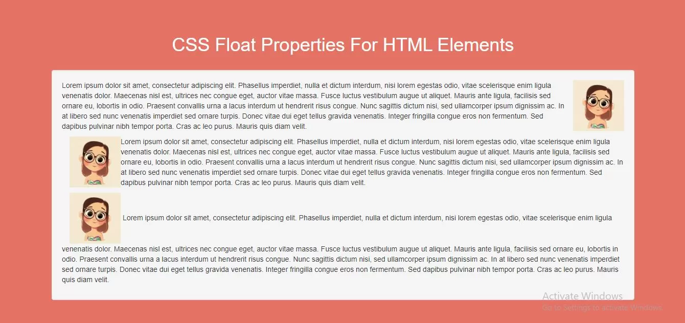 How Do I Use CSS Float Properties For HTML Elements