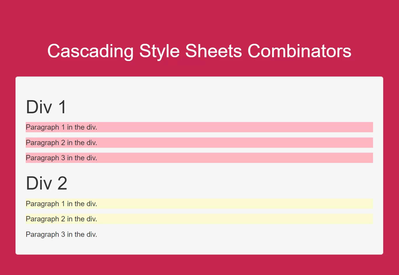 What Is The Use Of Cascading Style Sheets Combinators