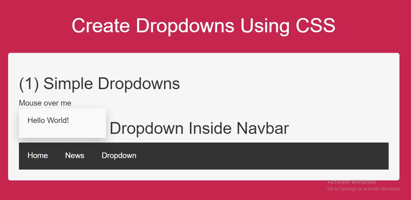 How Can I Create Dropdowns Using CSS With Examples