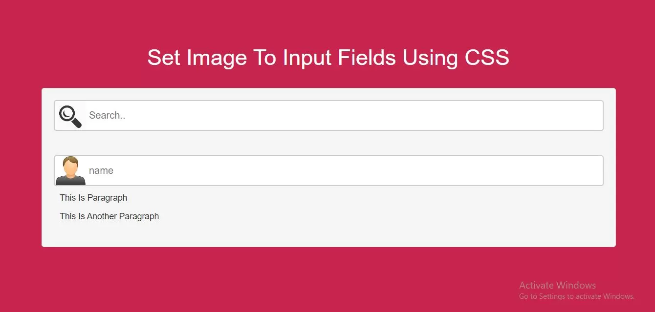 How To Set Image To Input Fields Using CSS With Example