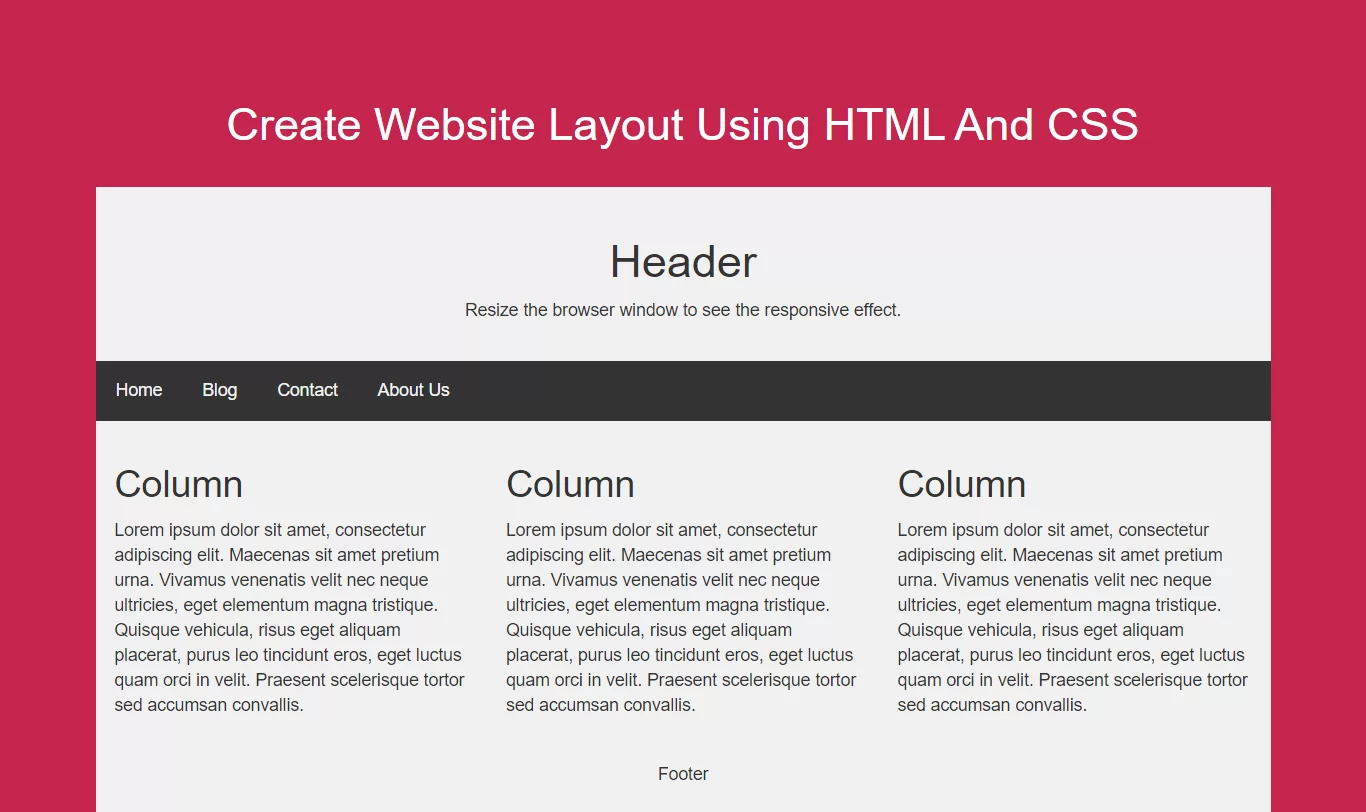 How Can I Create Website Layout Using HTML And CSS