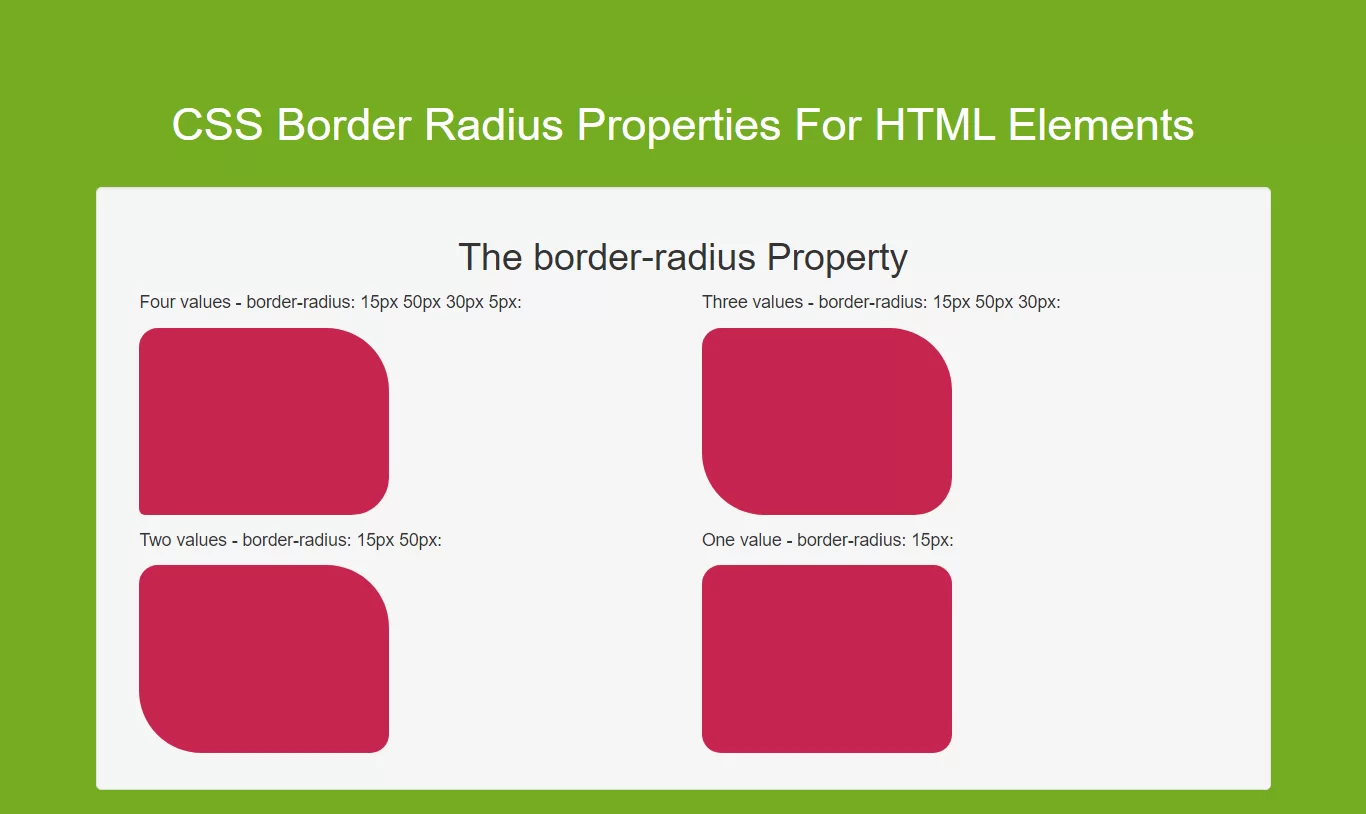 How To Use CSS Border Radius Properties For HTML Elements