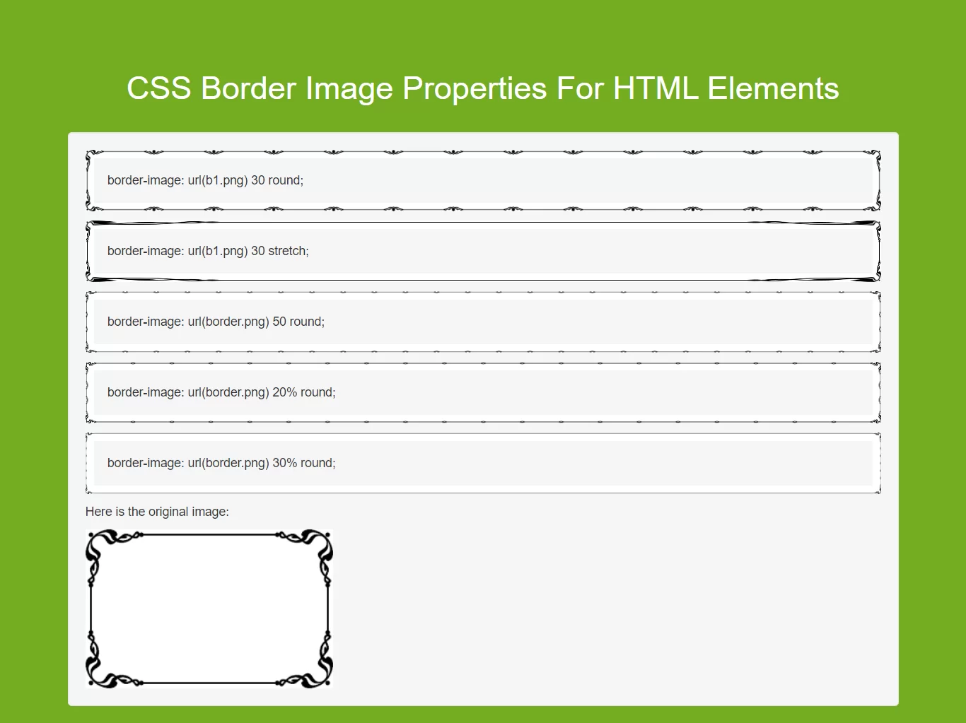 How To Use CSS Border Image Properties For HTML Elements