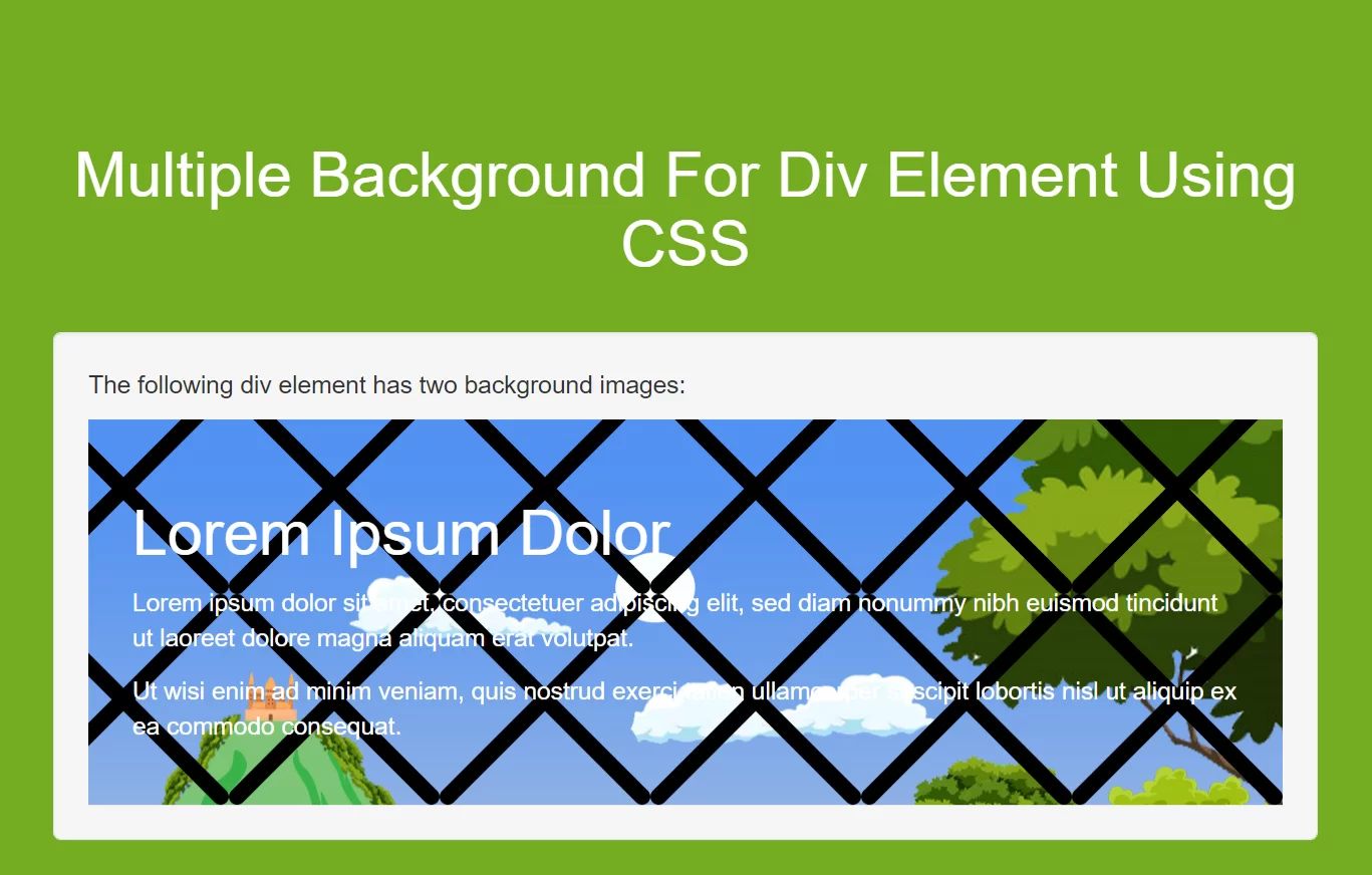 How To Set Multiple Background For Div Element Using CSS