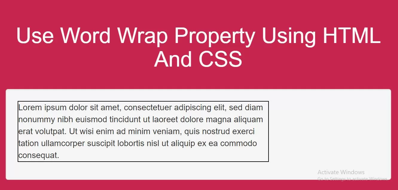 How Can I Use Word Wrap Property Using HTML And CSS