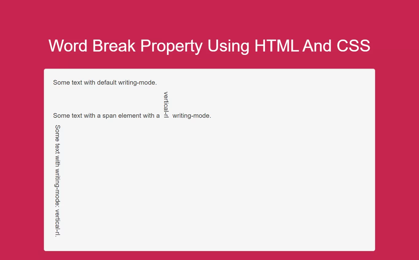 How To Use Writing Mode Property Using HTML And CSS