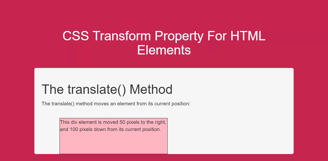 How To Use CSS Transform Property For HTML Elements