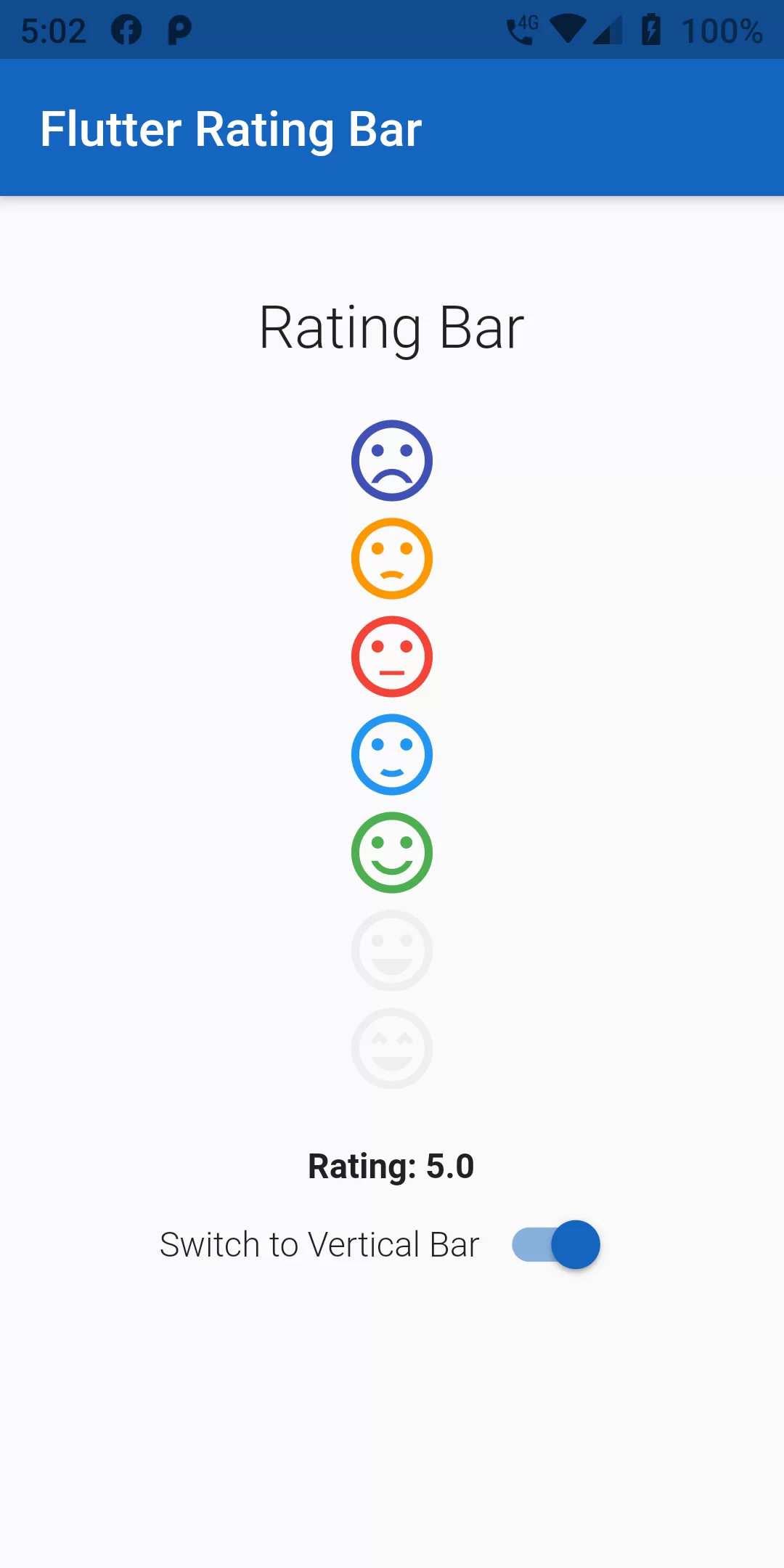 How To Add Vertical Rating Bar Using Flutter Android