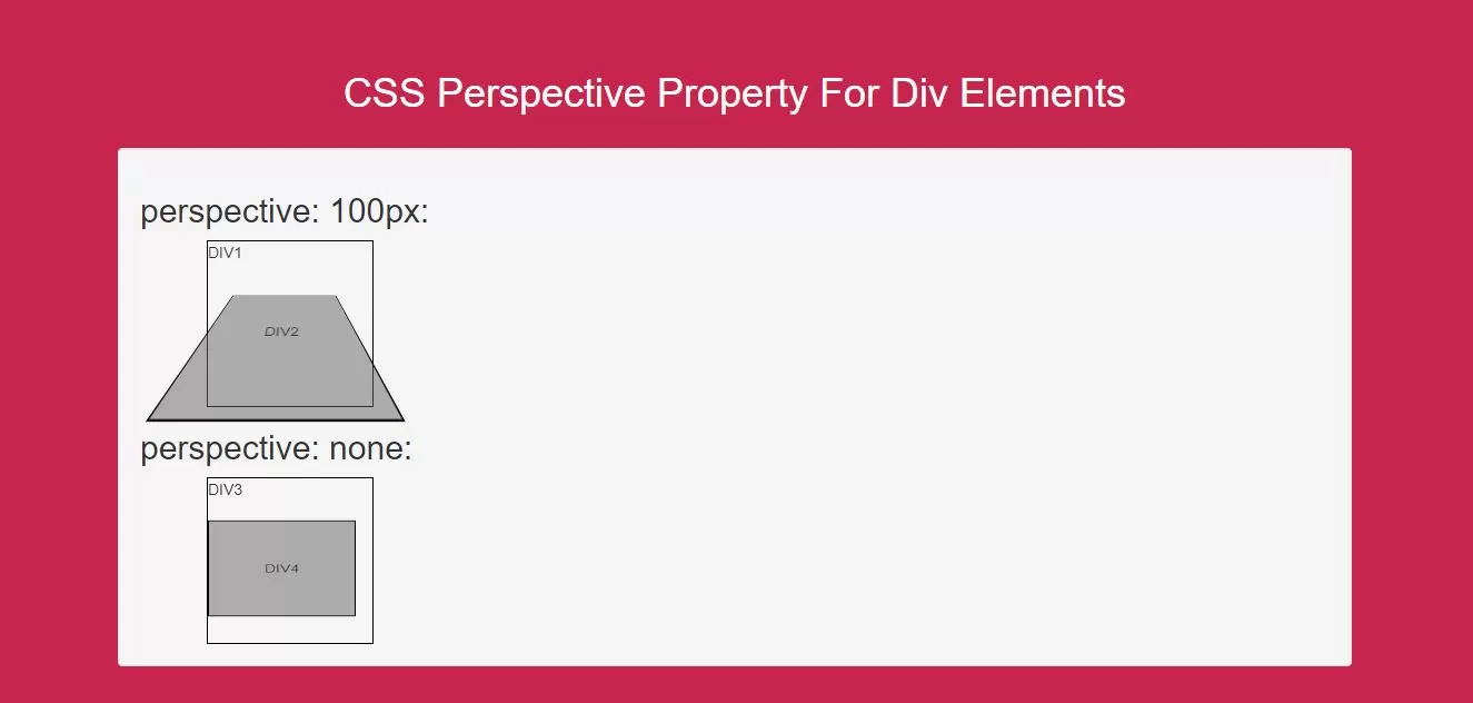 How To Use CSS Perspective Property For Div Elements