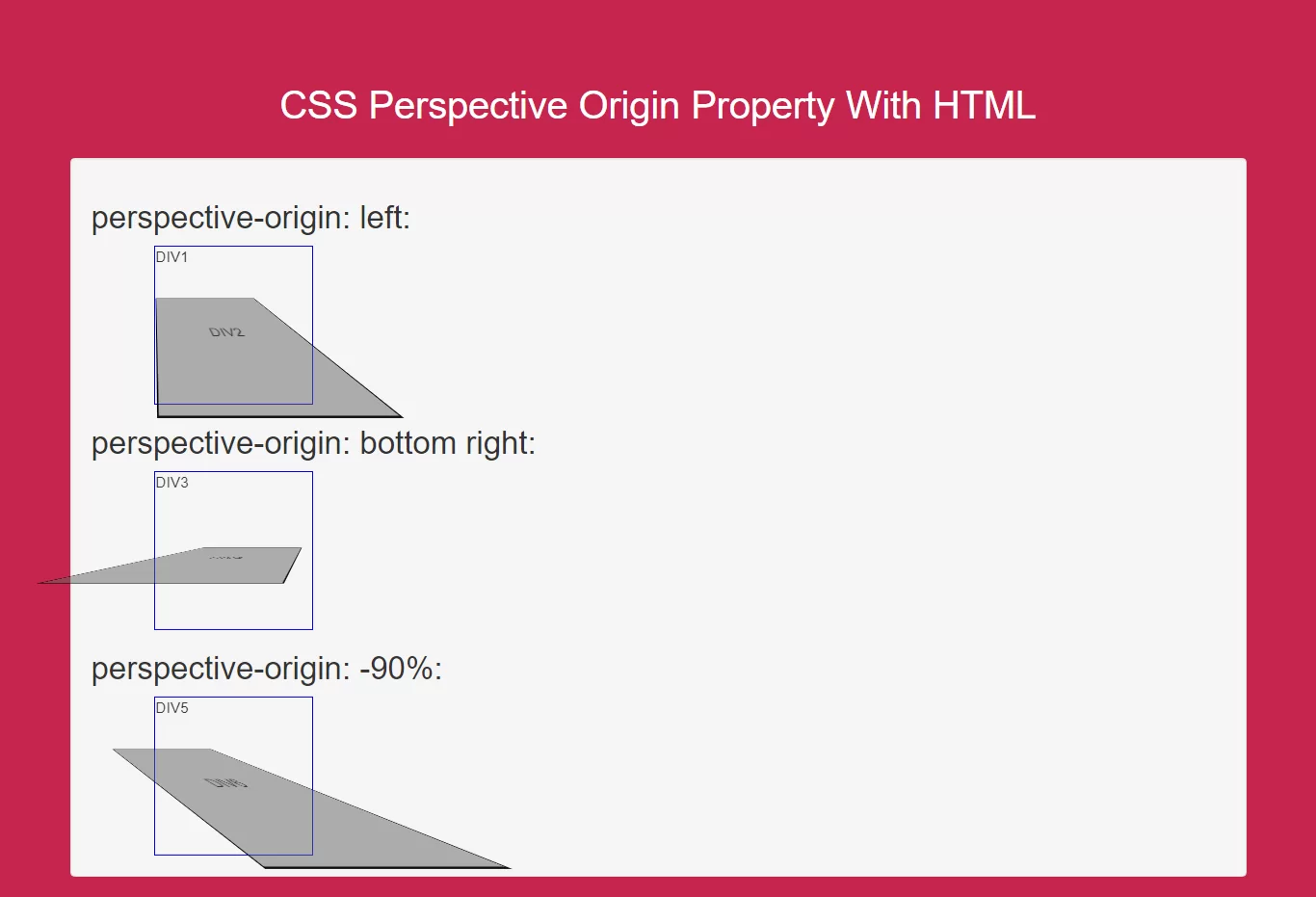 How To Use CSS Perspective Origin Property With HTML