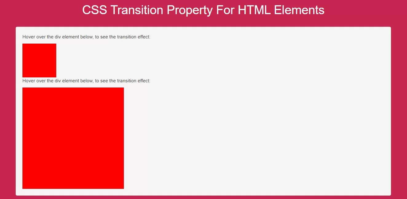 How To Use CSS Transition Property For HTML Elements