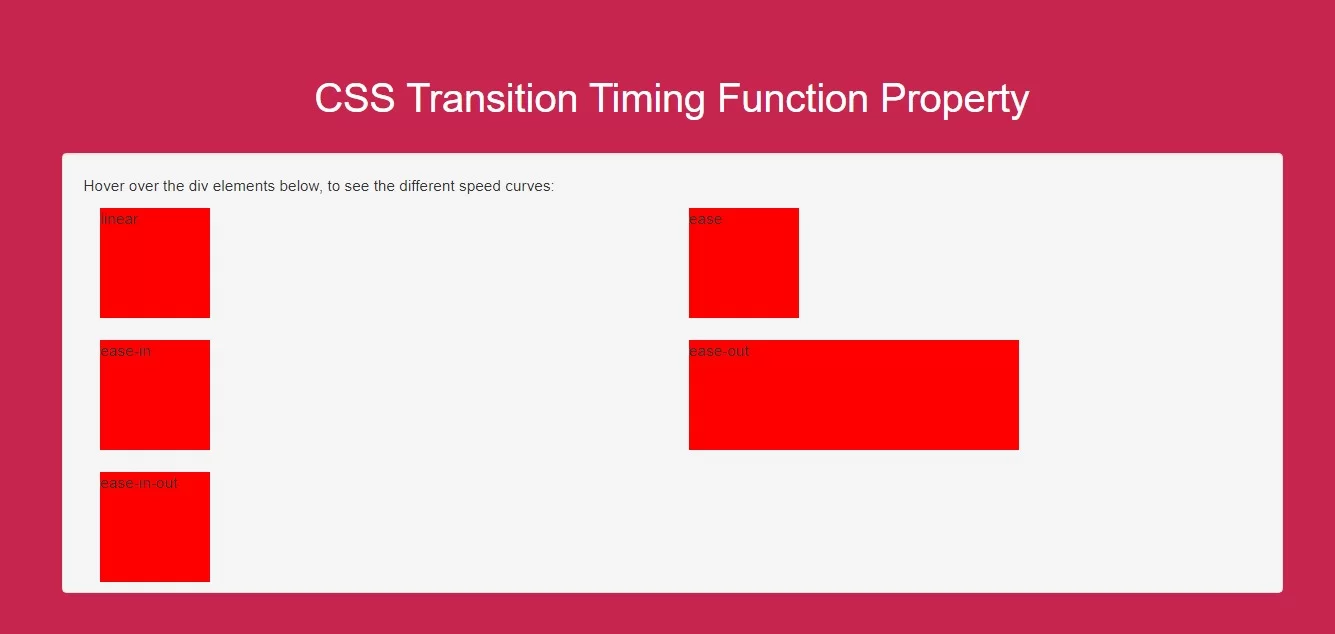 How To Use CSS Transition Timing Function Property