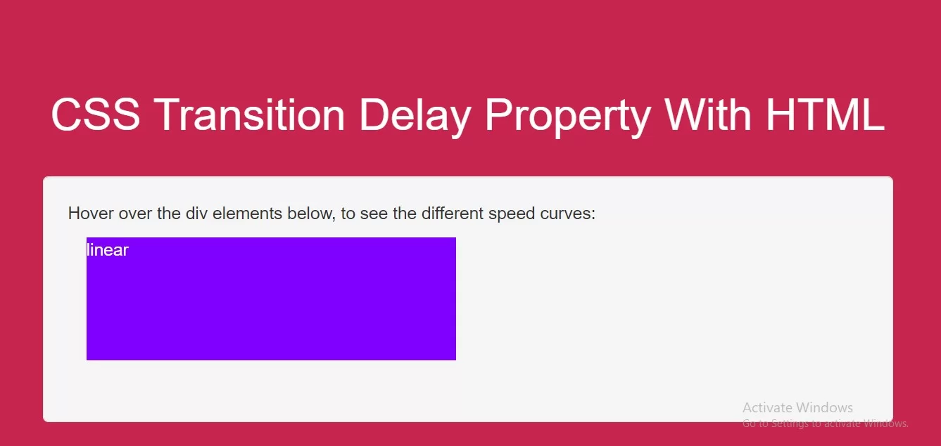 How To Use CSS Transition Delay Property With HTML