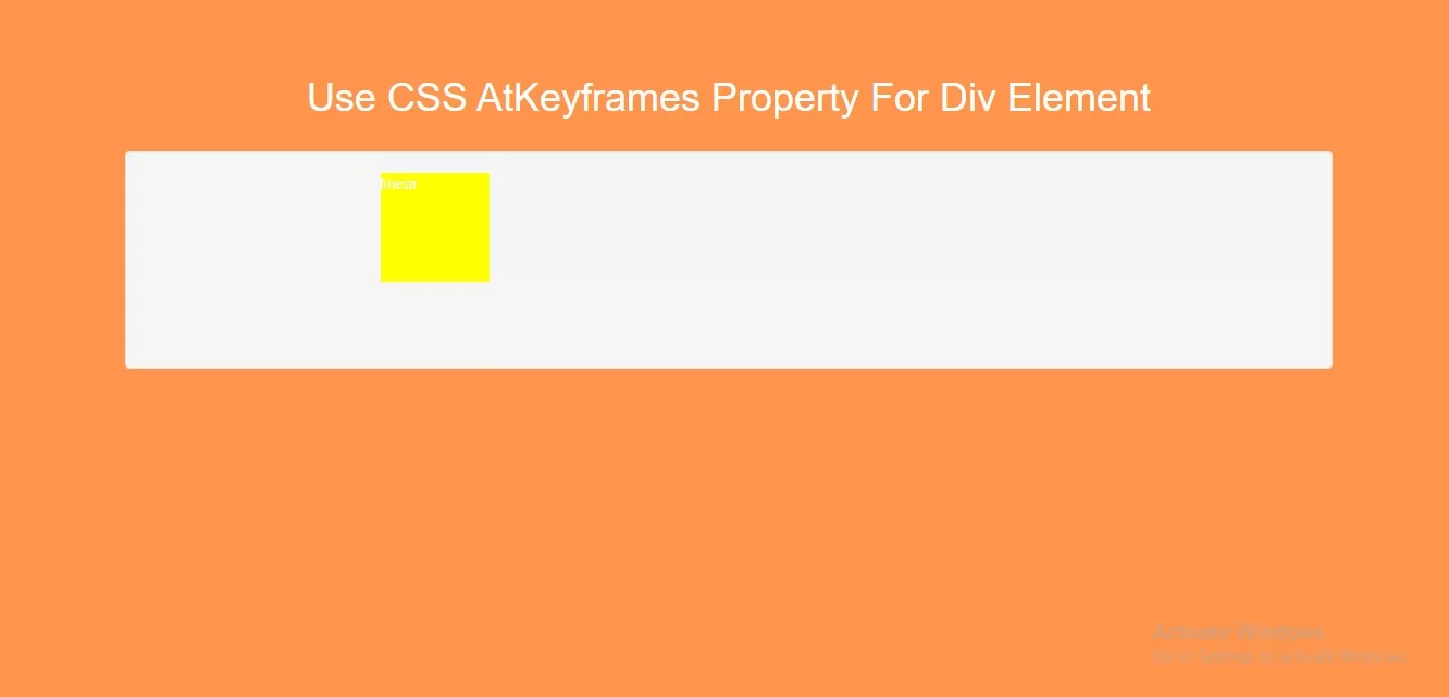 How To Use CSS AtKeyframes Property For Div Element