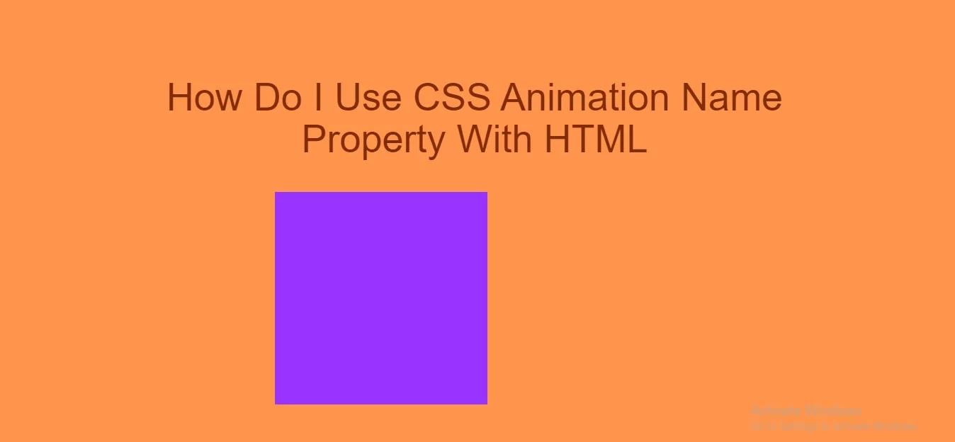 How Do I Use CSS Animation Name Property With HTML