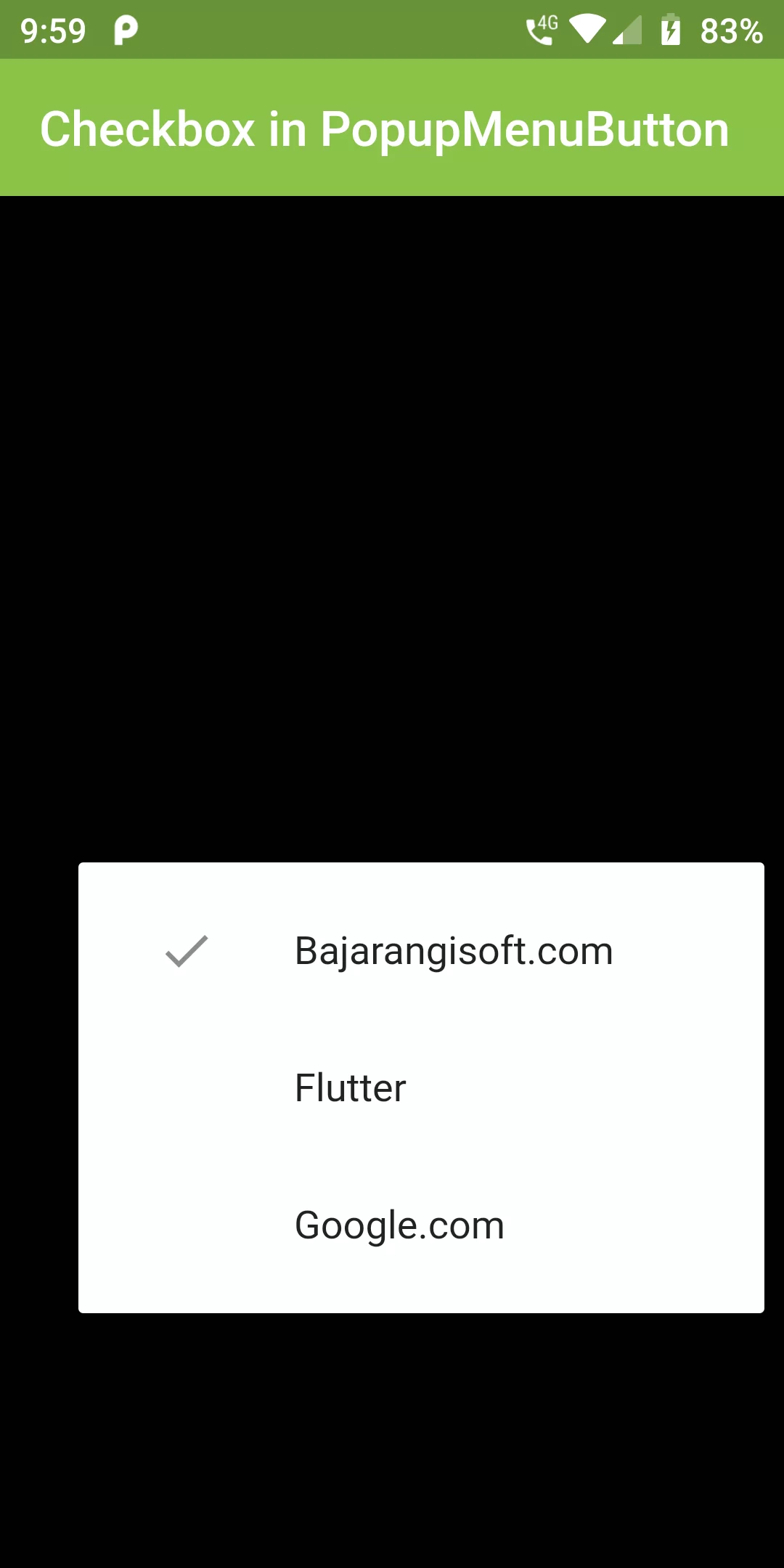 How To Use Checkbox Popup Menu Botton Using Flutter App