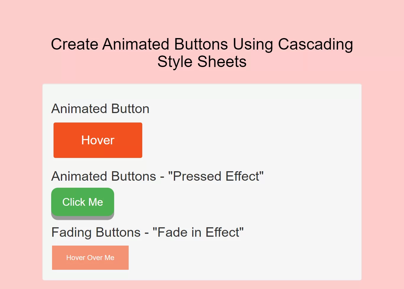 How To Create Animated Buttons Using Cascading Style Sheets