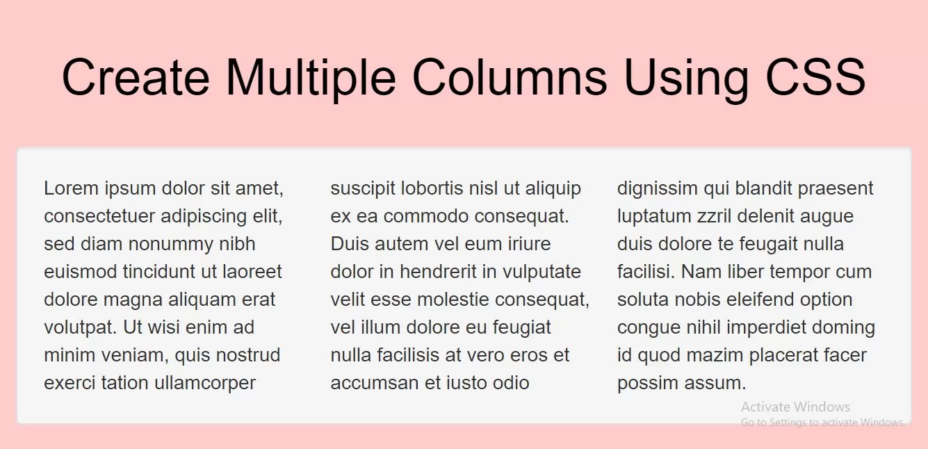 How To Create Multiple Columns Using CSS With Example