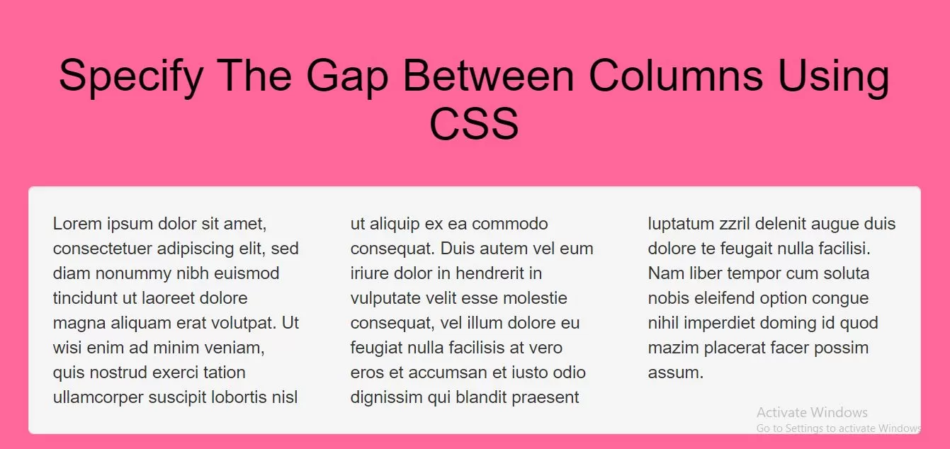 How To Specify The Gap Between Columns Using CSS