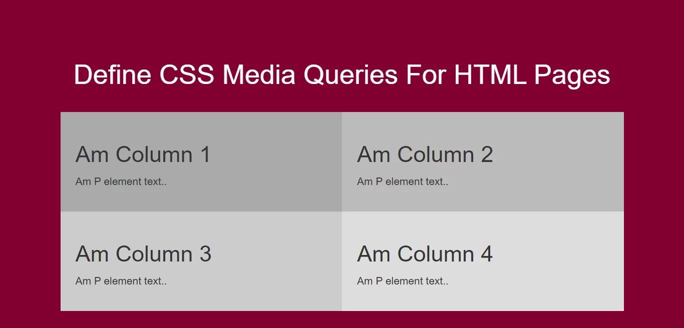 How Can I Define CSS Media Queries For HTML Pages