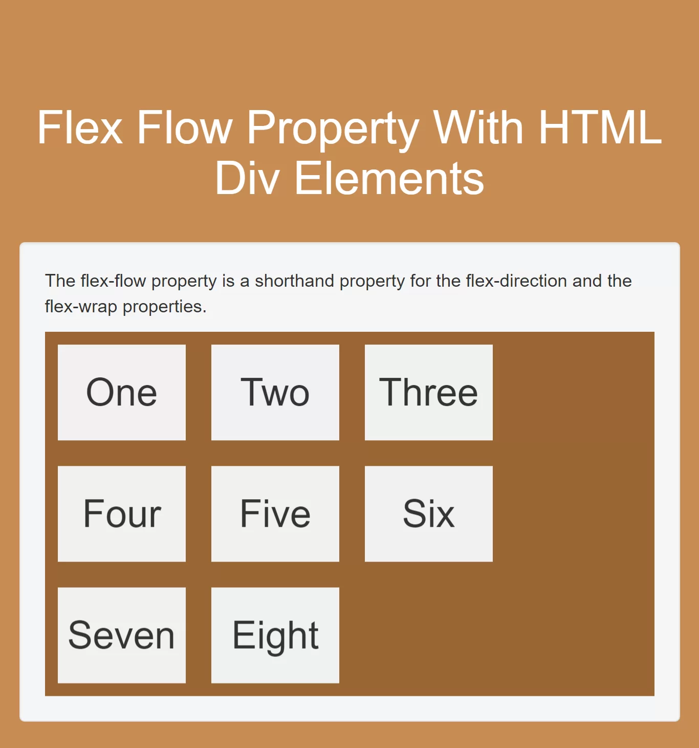 How To Use Flex Flow Property With HTML Div Elements