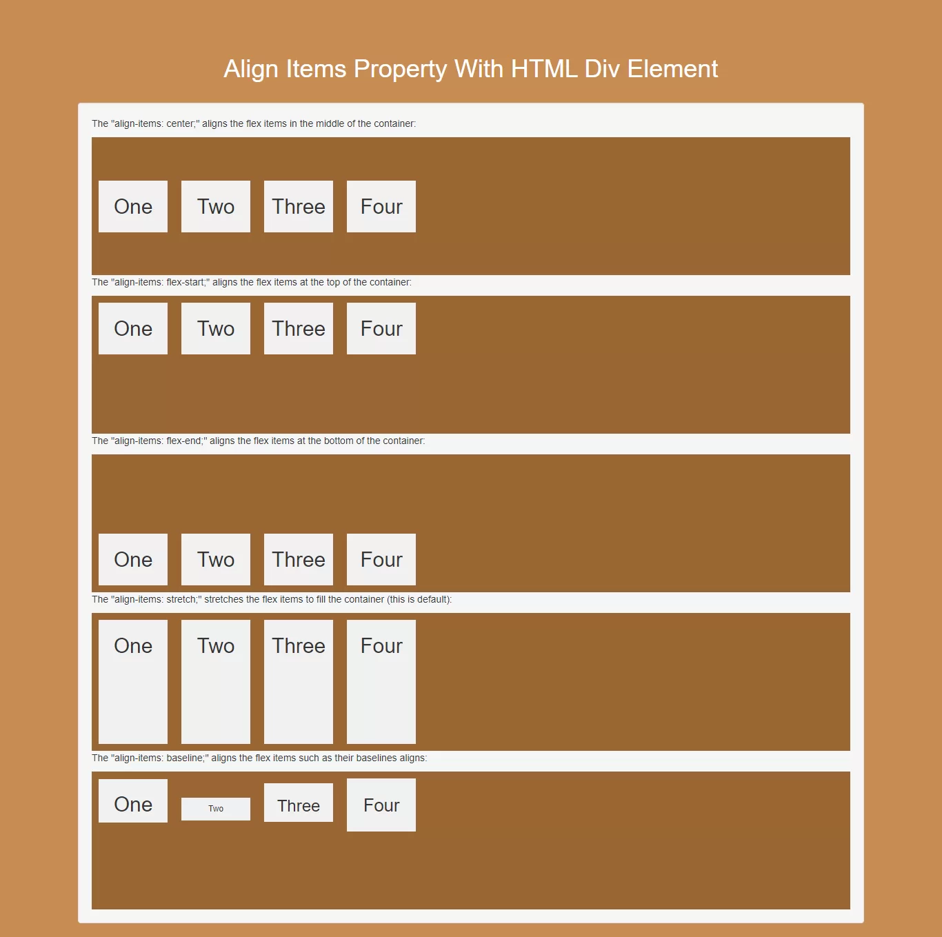 How To Use Align Items Property With HTML Div Element