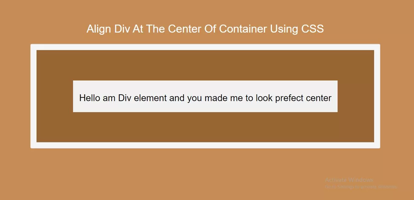 How To Align Div At The Center Of Container Using CSS