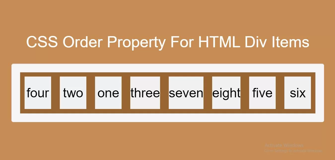 How Do I Use CSS Order Property For HTML Div Items