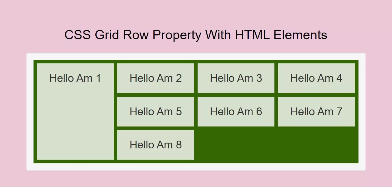 How To Use CSS Grid Row Property With HTML Elements