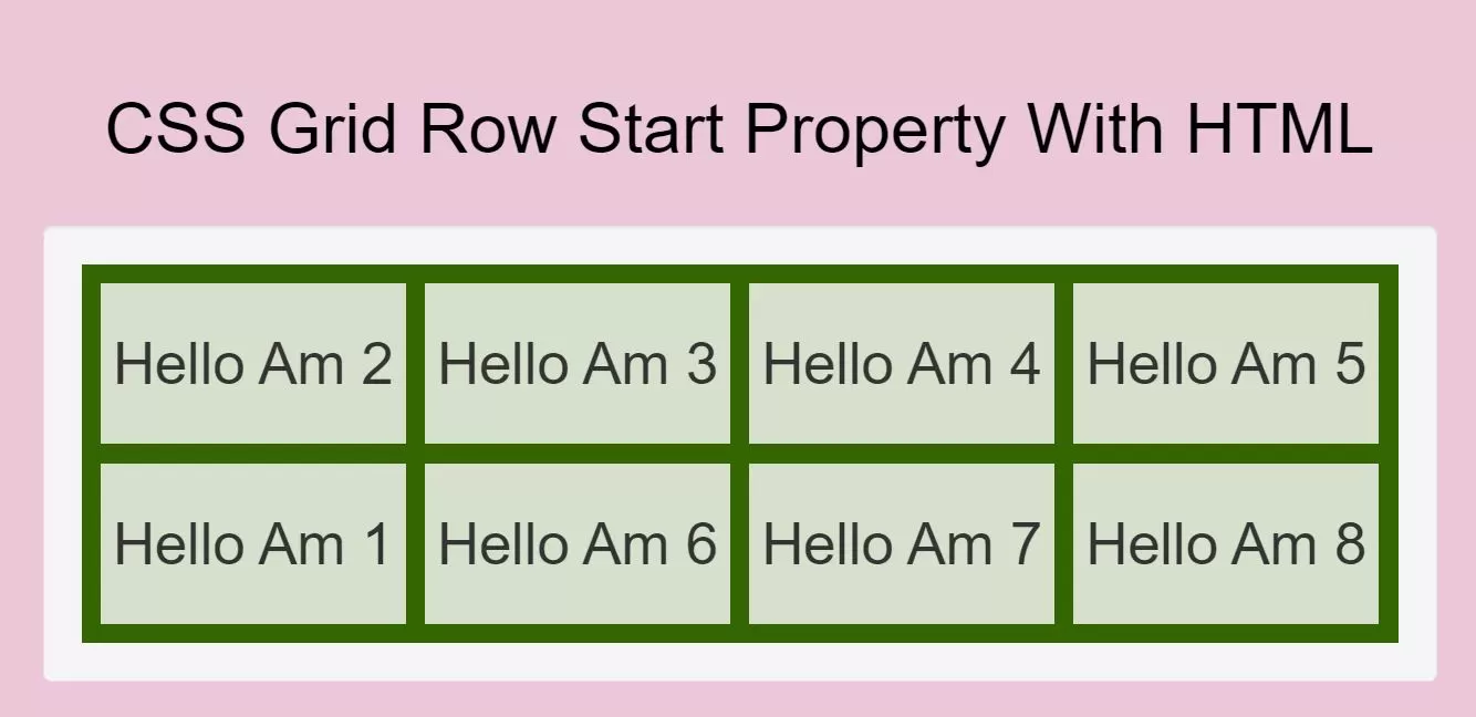 How Do I Use CSS Grid Row Start Property With HTML