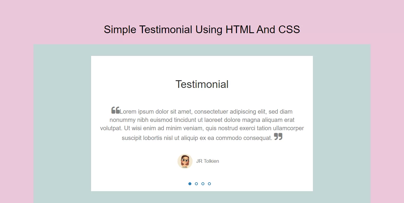 How Do I Create Simple Testimonial Using HTML And CSS