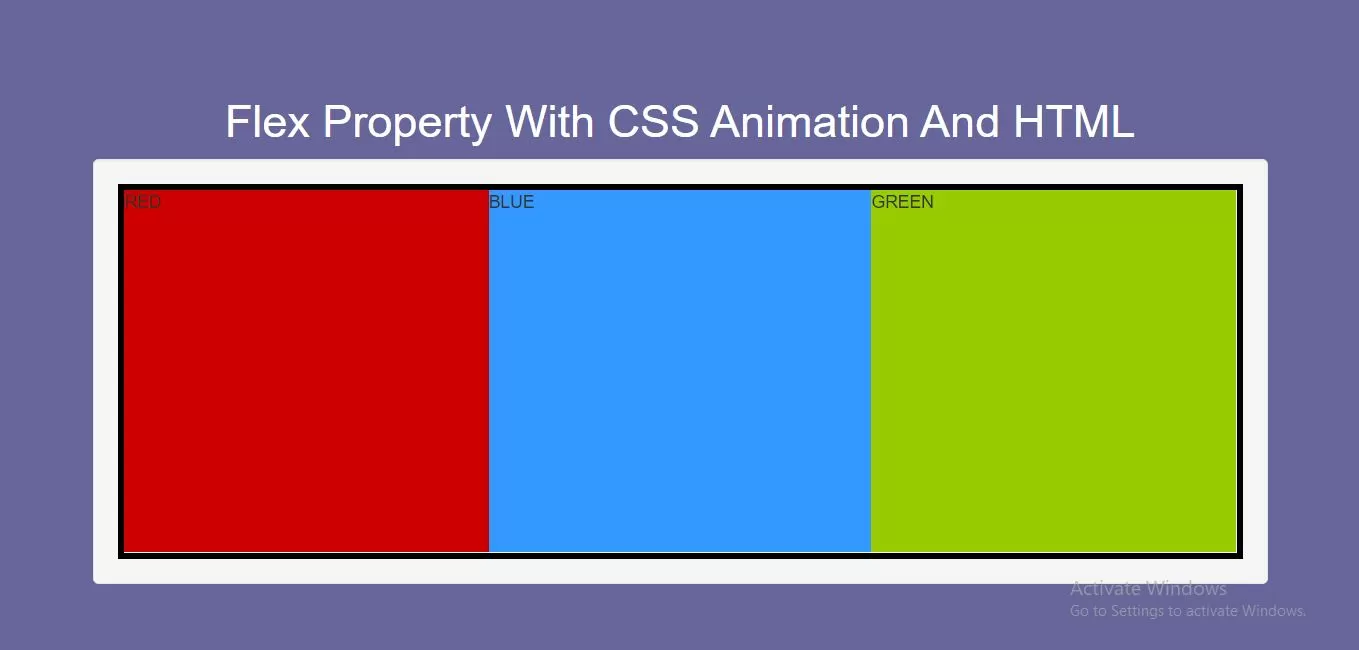 How To Use Flex Property With CSS Animation And HTML