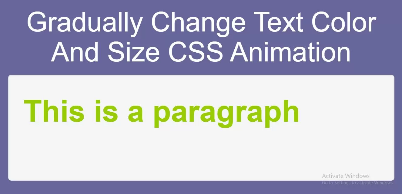 How Gradually Change Text Color And Size CSS Animation