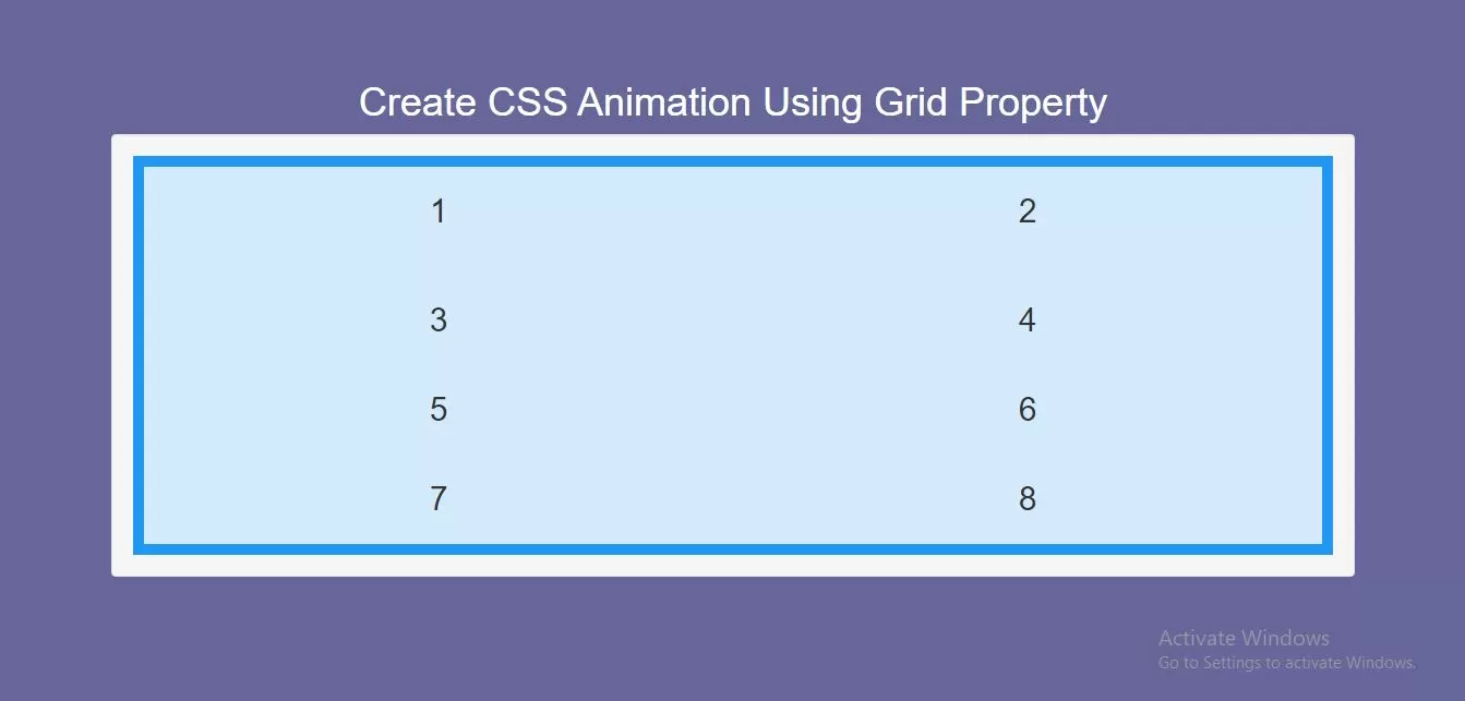 How Can I Create CSS Animation Using Grid Property