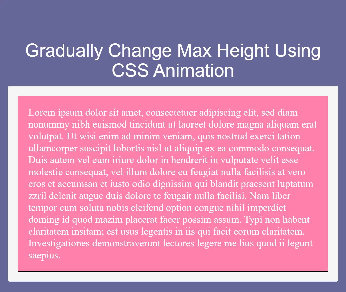 How Gradually Change Max Height Using CSS Animation
