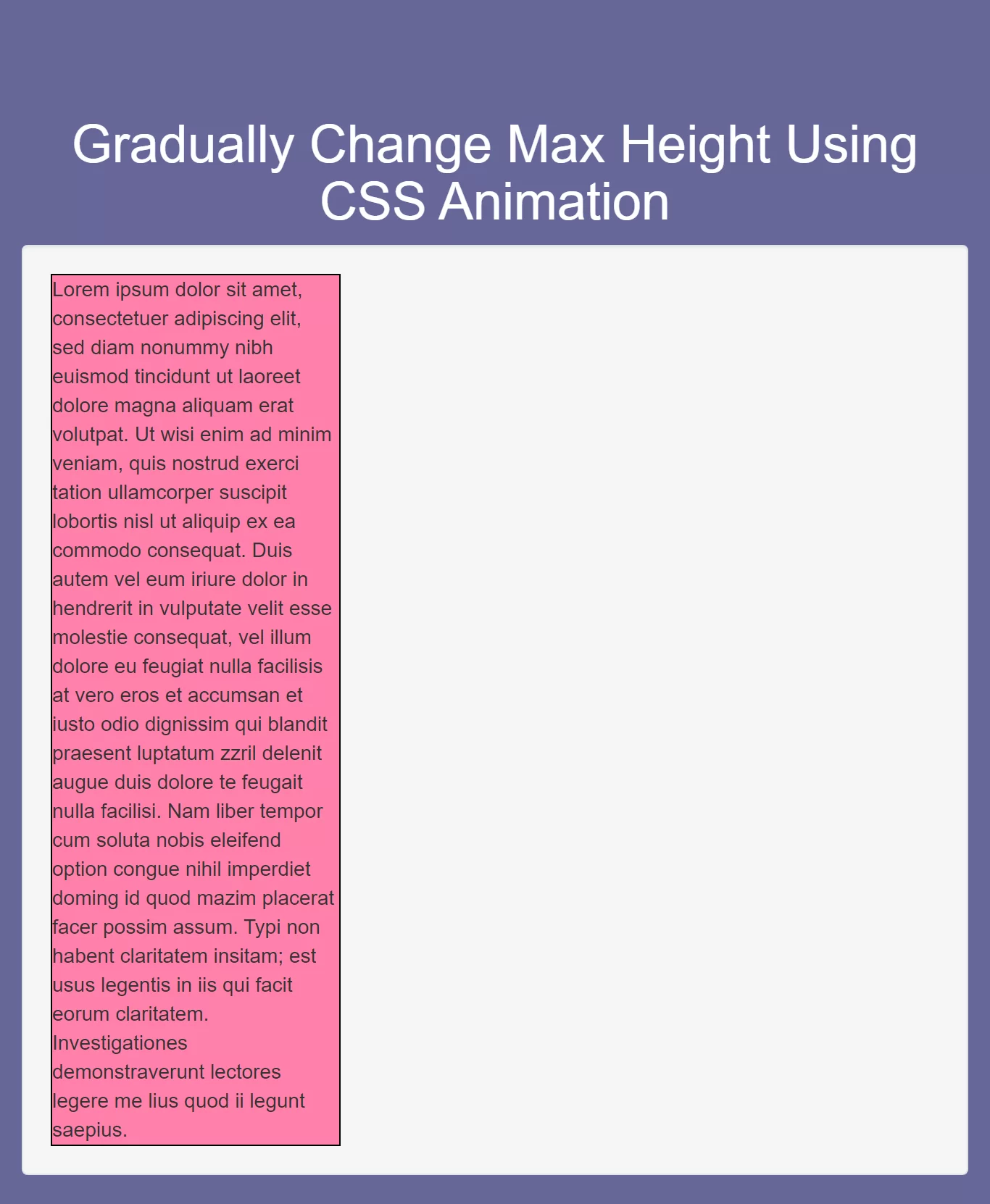 How Gradually Change Max Width Using CSS Animation