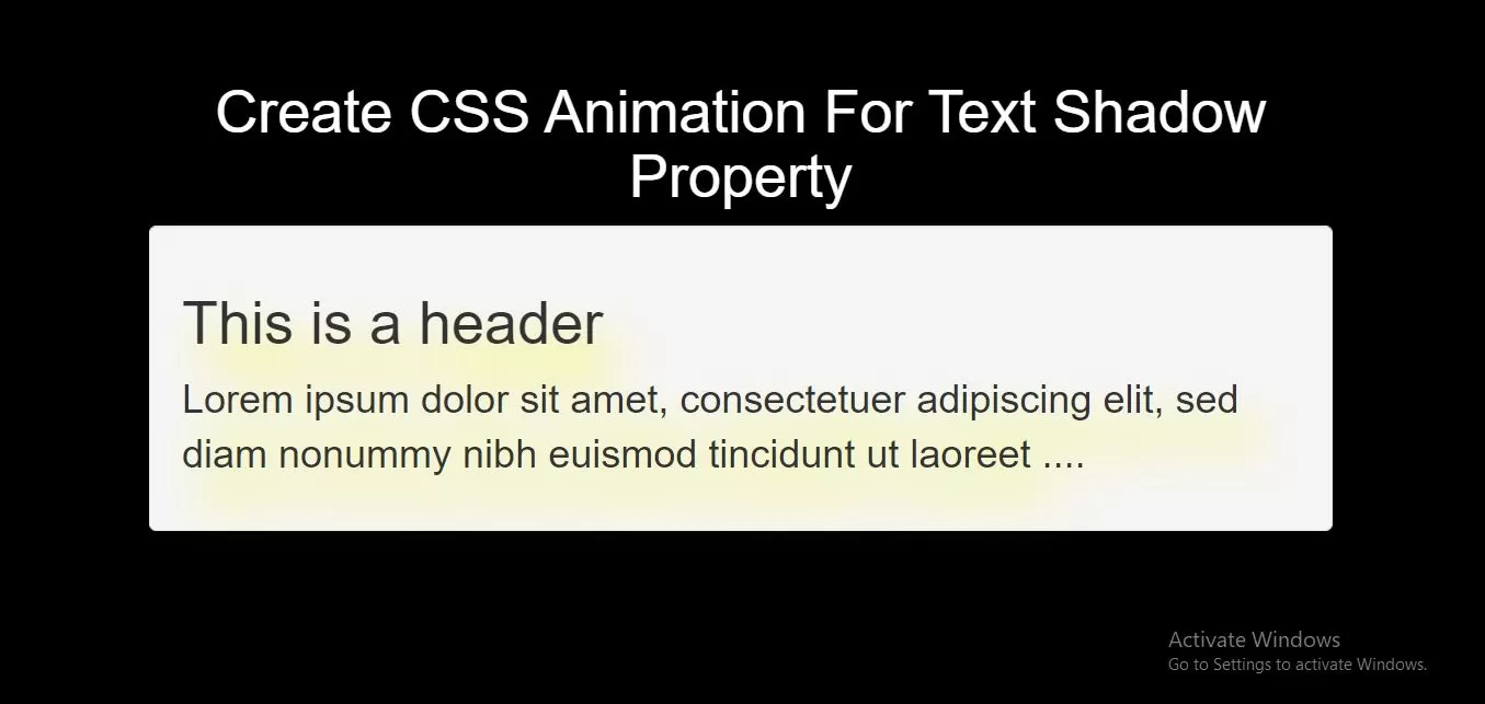 How To Create CSS Animation For Text Shadow Property