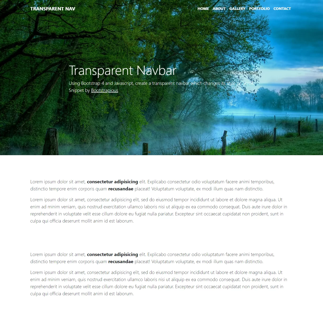 How To Create Transparent Navbar Using HTML And CSS