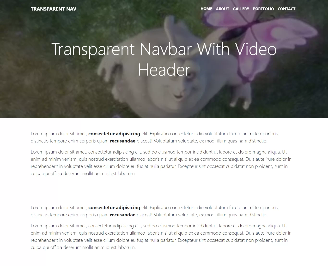 How To Create Transparent Navbar With Video Header Using CSS