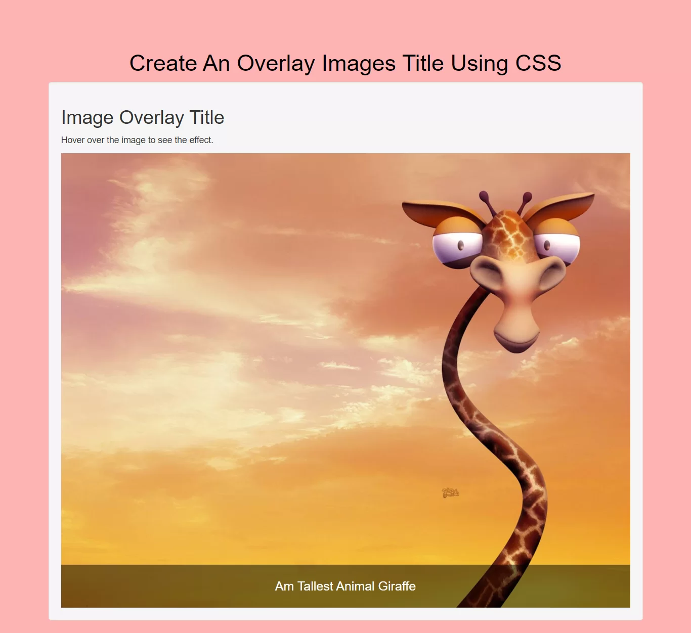 How Can I Create An Overlay Images Title Using CSS
