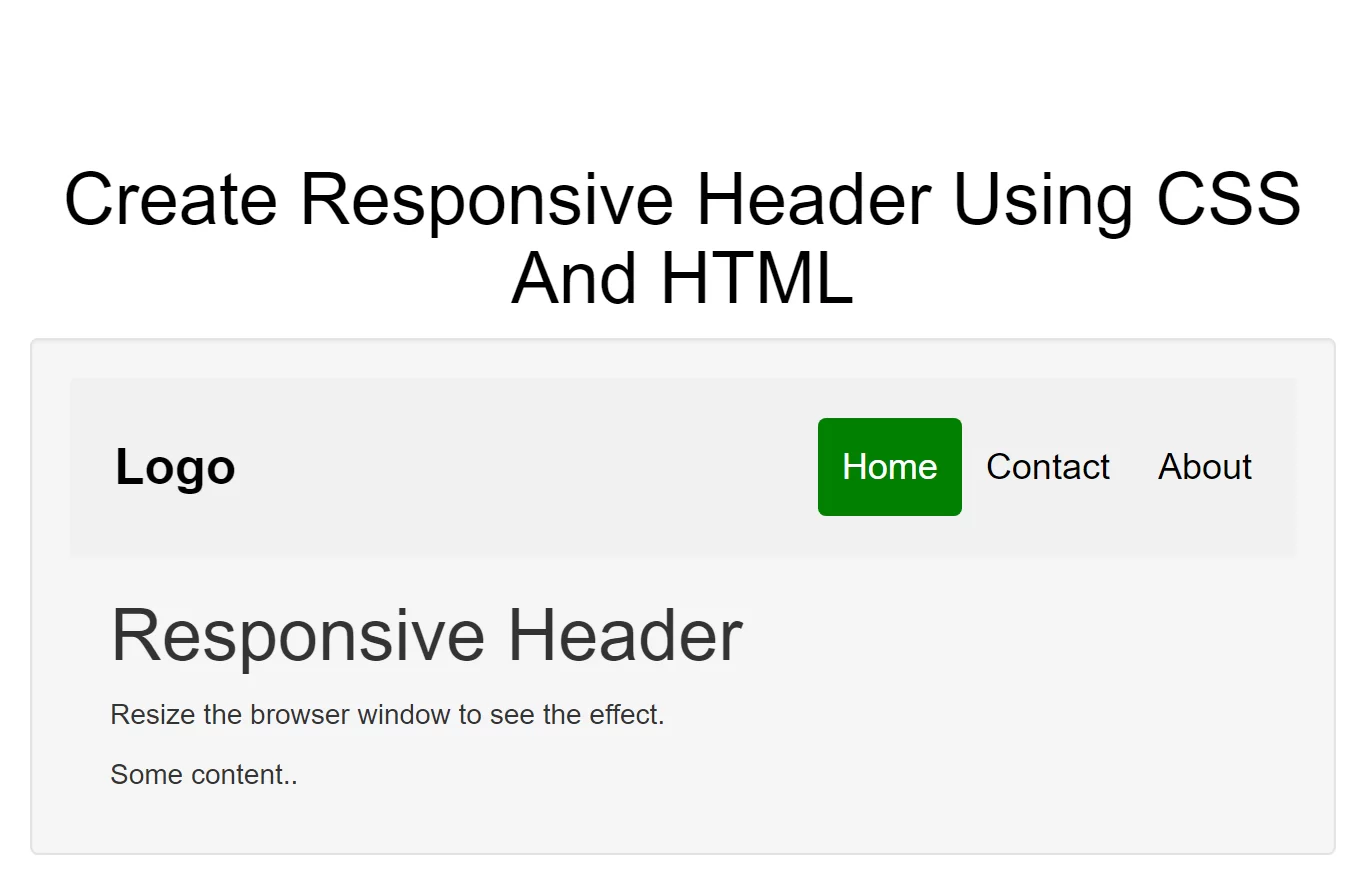 How To Create Responsive Header Using CSS And HTML