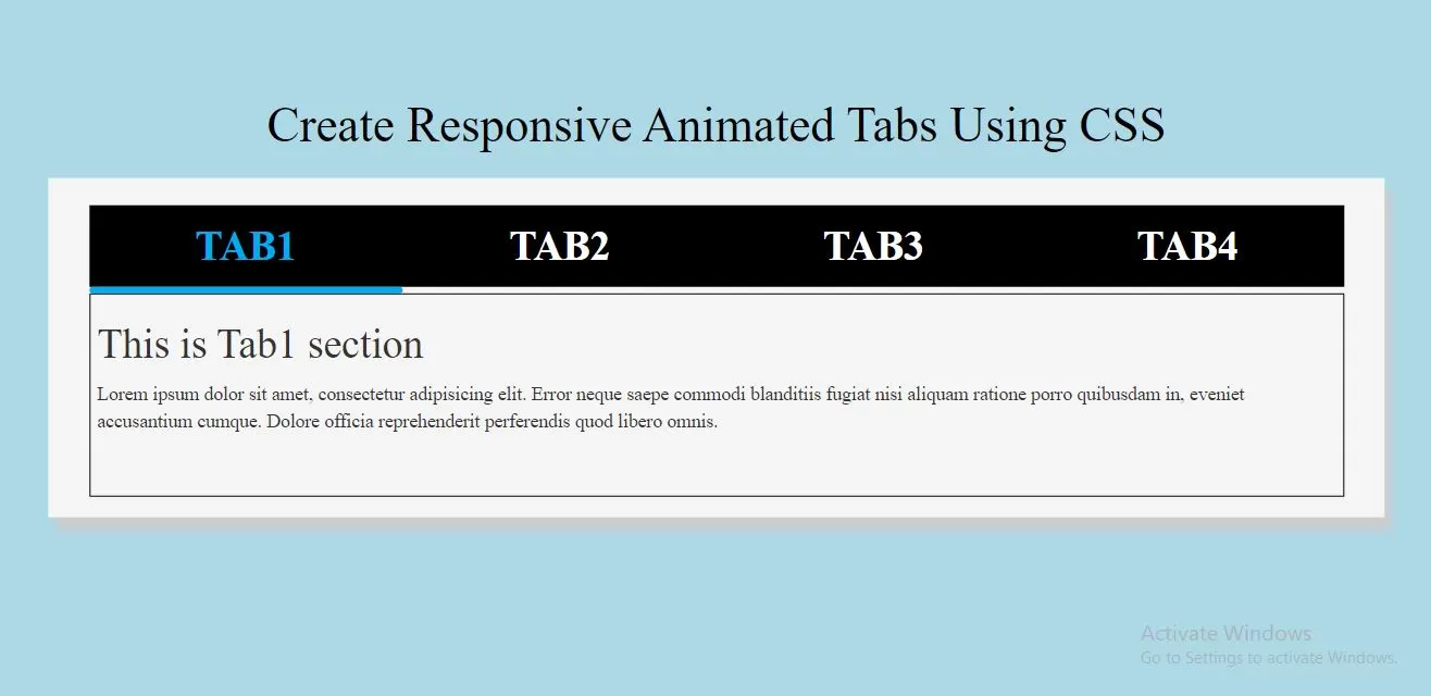 How Do I Create Responsive Animated Tabs Using CSS