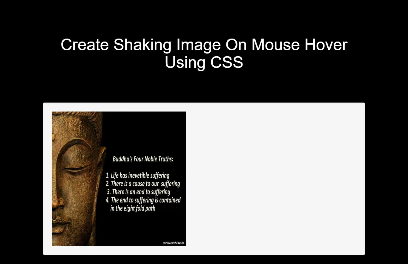 How To Create Shaking Image On Mouse Hover Using CSS