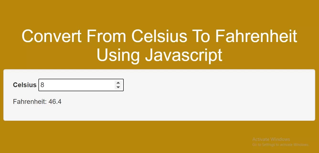 How To Convert From Celsius To Fahrenheit Using Javascript