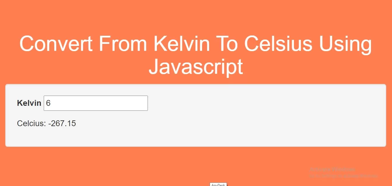 How To Convert From Kelvin To Celsius Using Javascript