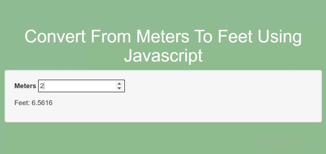 How To Convert From Meters To Feet Using Javascript