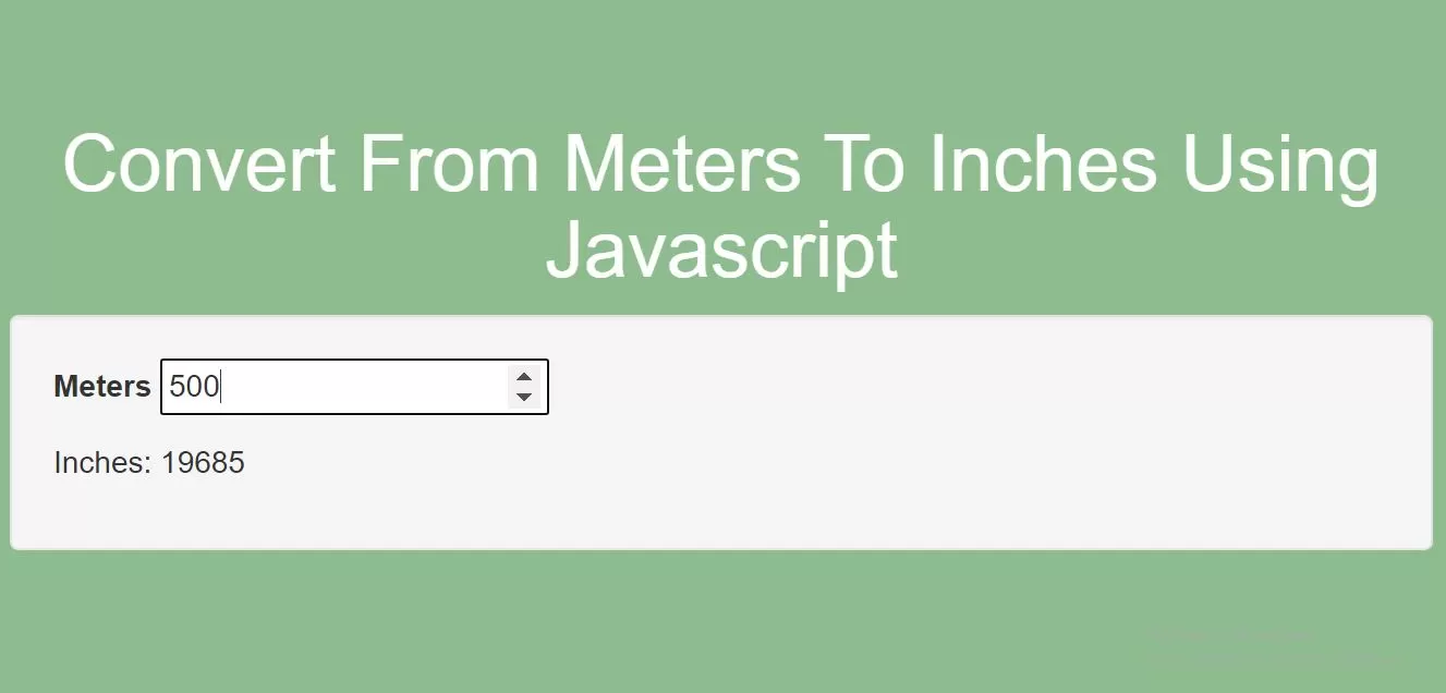 How To Convert From Meters To Inches Using Javascript